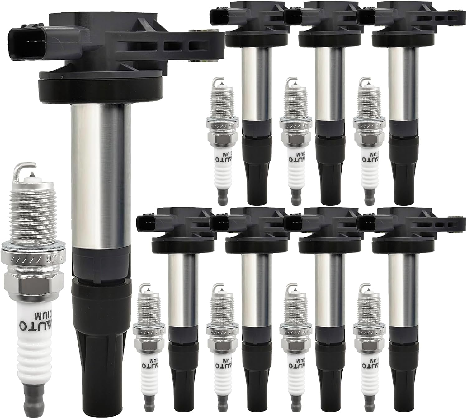 BLH Ignition Coil Pack with Iridium Spark Plug Set of 8 For Land Rover Jaguar XK XKR XK8 XJR XJ8 XF Vanden Plas S-Type Super V8 4.0L 4.2L Range Rover Sport LR3 4.2L 4.4L 2003-2009 UF519 AJ810445 C1427