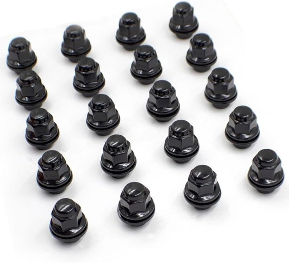 Black Factory Shank Lug Nut Kit with Washer Compatible with Toyota, Lexus Passenger Cars – 12x1.5mm, 13/16