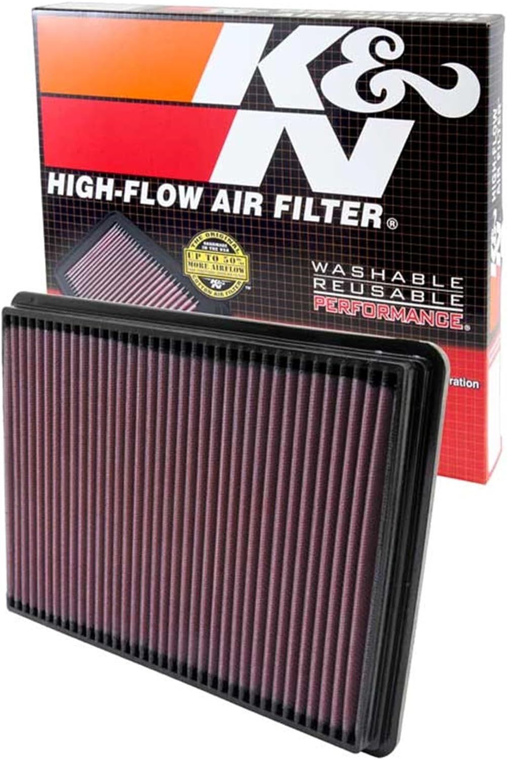 K&N Engine Air Filter: Reusable, Clean Every 75,000 Miles, Washable, Replacement Car Air Filter: Compatible 1999-2008 Buick/Pontiac/Chevy (Regal, Century, Impala, Monte Carlo, Grand Prix), 33-2141-1