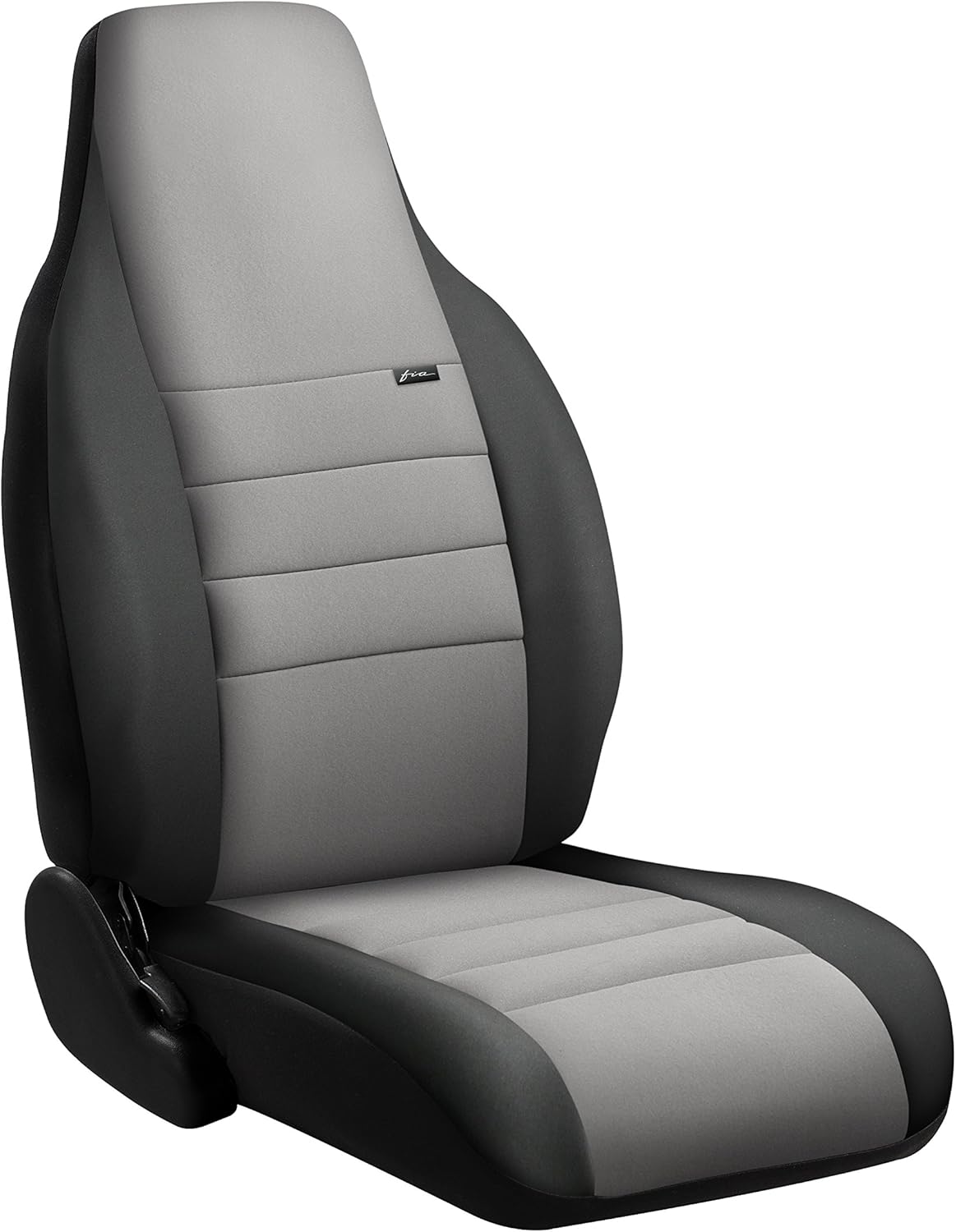 Fia NP92-38 Gray Custom Fit Rear Seat Cover Split Seat 60/40 - Neoprene (Black w/Gray Center Panel)
