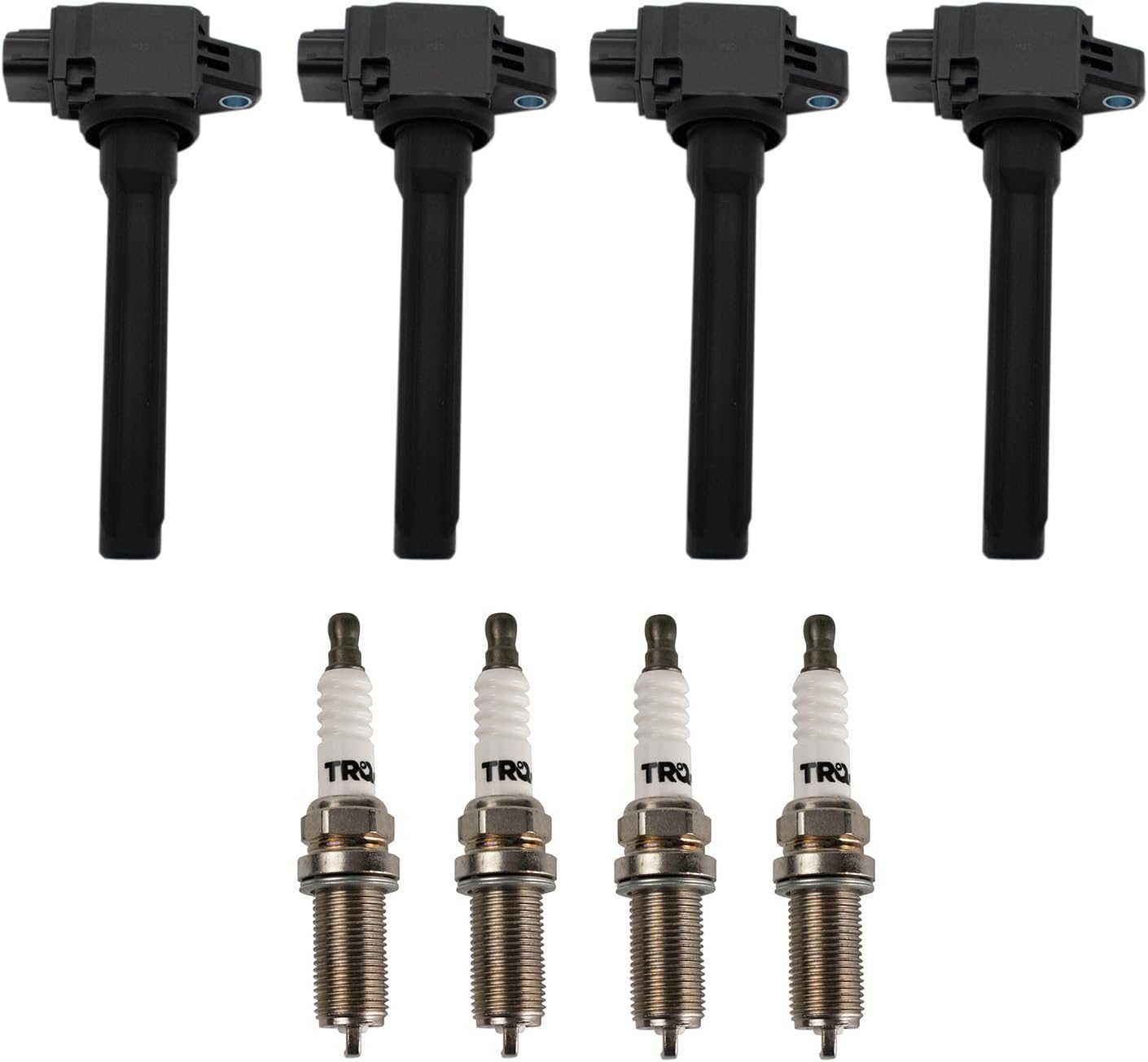 TRQ Ignition Coil and Spark Plug Kit 8 Piece Iridium Spark Plugs Compatible with 2018-2021 Mitsubishi Outlander Sport
