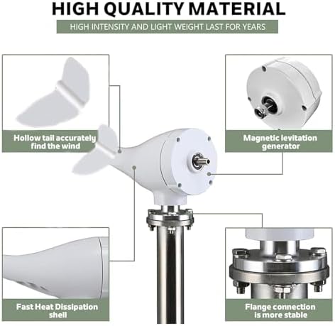 6000W Wind Turbine Generator Kit - High-Efficiency Permanent Magnet Power Generator with Controller & 8 Adjustable Blades, Perfect for Marine, Terrace & Motorboats (12/24/48V)
