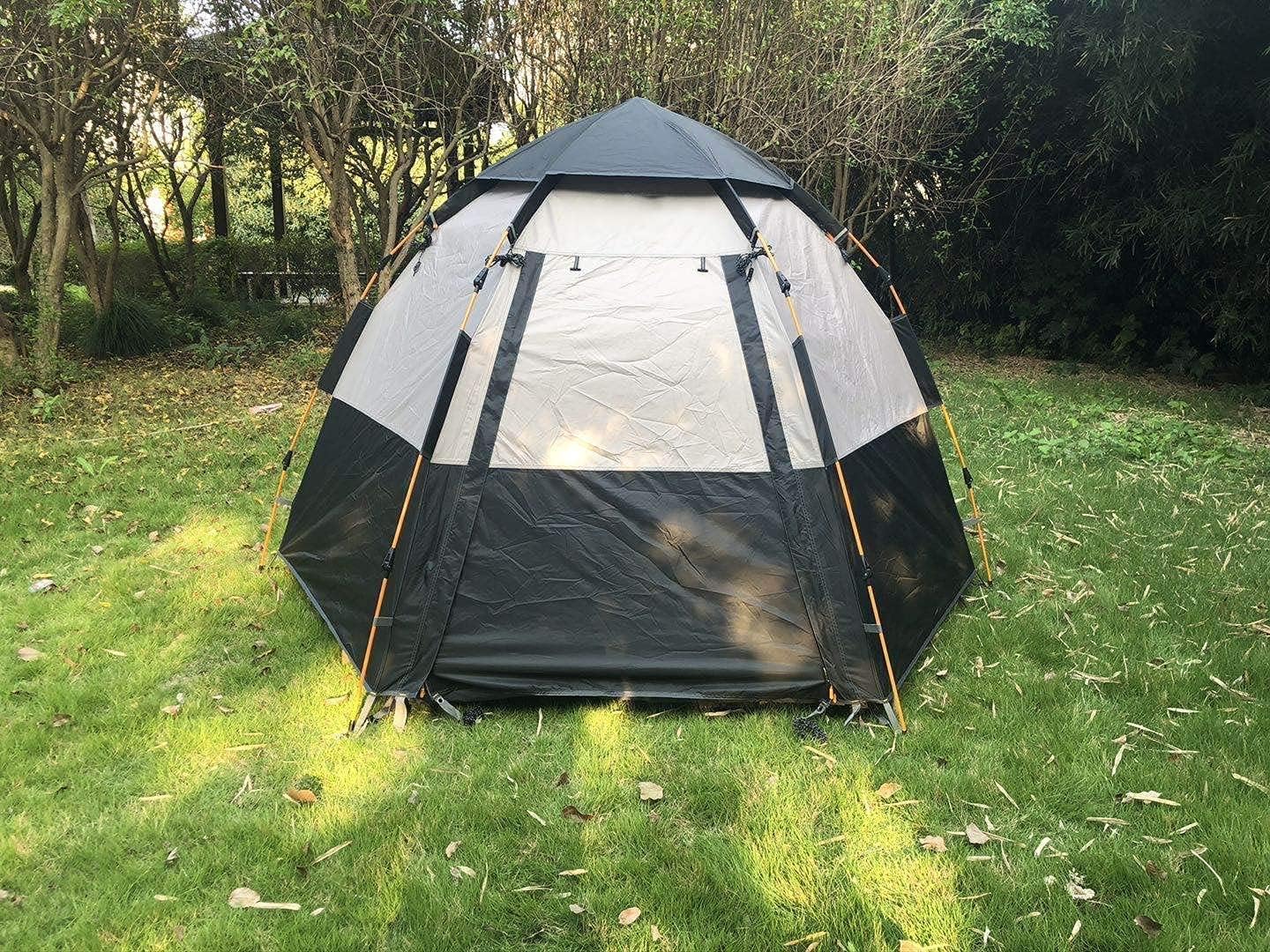 4-6 Person Camping Tent 48 Seconds Set Up Tent Waterproof Pop Up Hexagon Outdoor Sports Tent Camping Sun Shelters, Instant Cabin Tent, Advanced Venting Design, Provide Top Rainfly(2023