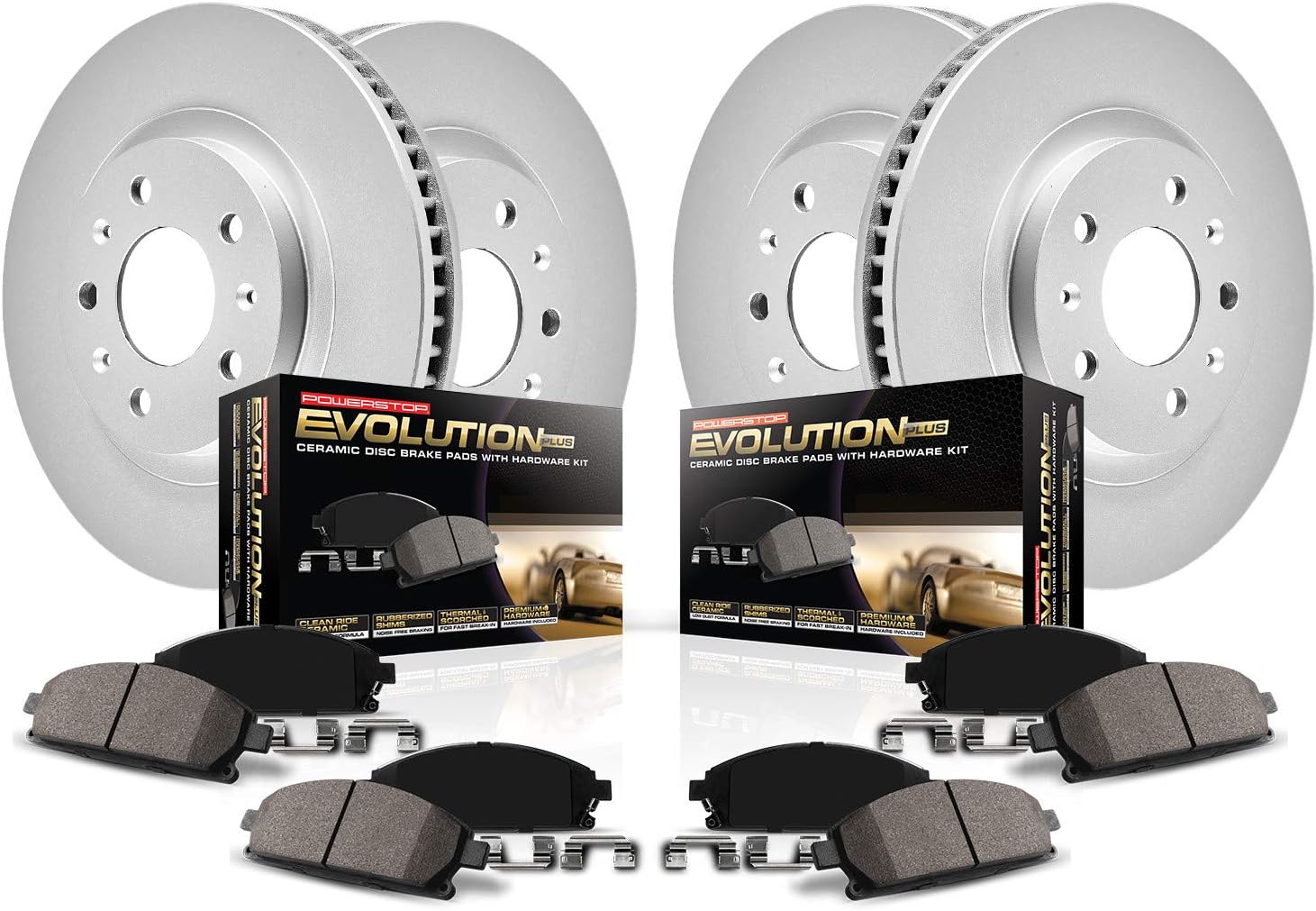 Power Stop KOE1155 Autospecialty Front and Rear Replacement Brake Kit-OE Brake Rotors & Ceramic Brake Pads For Lexus LX450 1996-1997 | Toyota Land Cruiser 1993-1997 [Vehicle Specific]