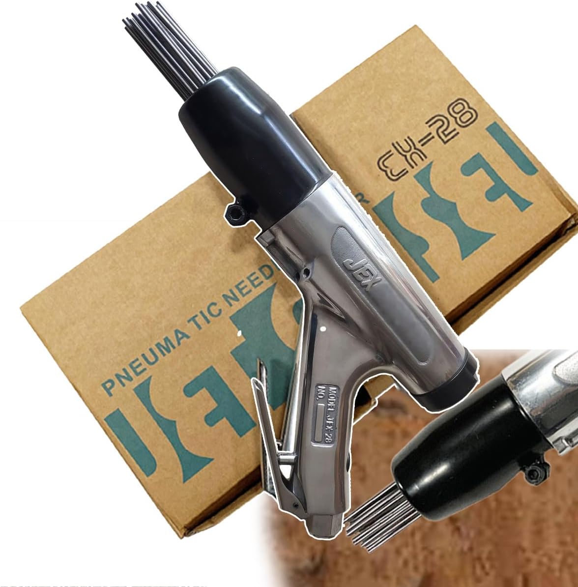JEX-28 Air Needle Scaler Pneumatic Jet Chisel Needle Derusting Air Pneumatic Rust Corrosion Slag Removing Deburring Tool