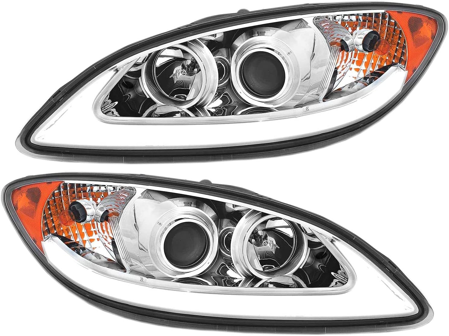 Auto Parts Avenue APA Replacement Headlight with Projector Chrome for ProStar 2008-2016 Pair Passenger and Driver Side