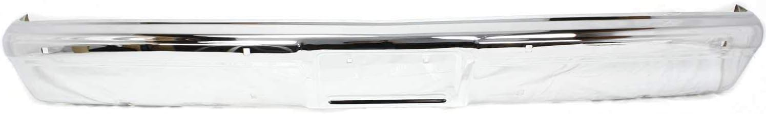 Evan Fischer Bumper for Chevrolet C10 K10 1983-1986 Front Chrome Steel w/o Molding Holes w/license plate provision Fleetside Without Impact Strip Holes Replaces # 14043720 GM1002142