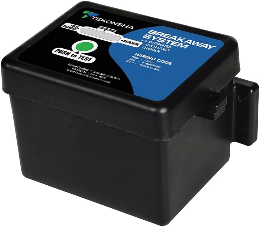 Tekonsha 50-85-313 Shur-Set III Breakaway System with LED Test Meter, Battery, Breakaway Switch and Charger - Black
