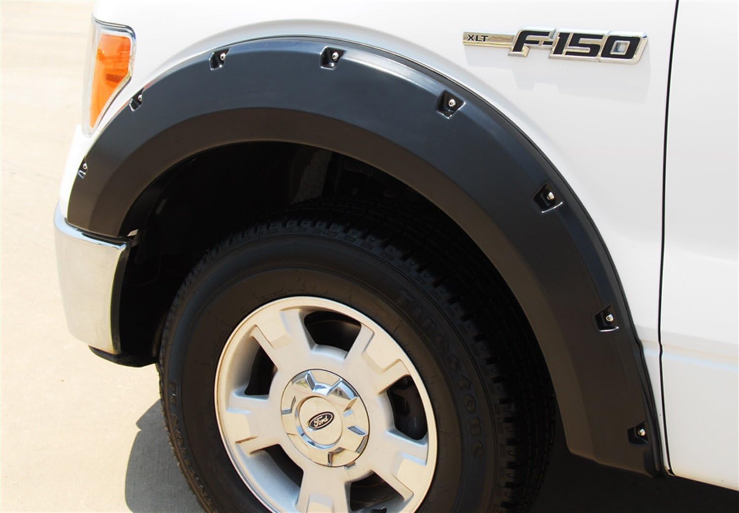 Lund RX312S Elite Series Black Rivet Style Standard Front and Rear Fender Flare - 4 Piece