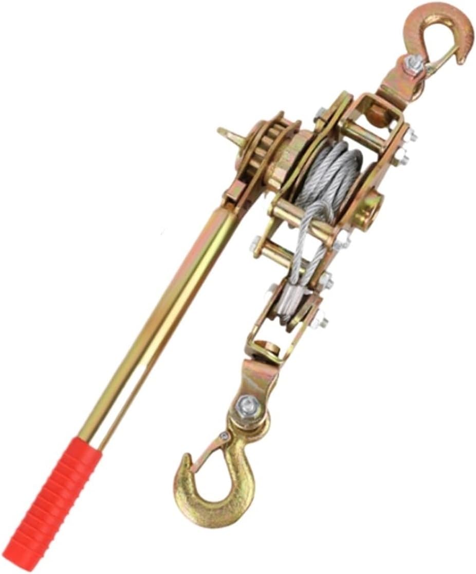 Manual Winch 1T/2T Capacity Wire Rope Tensioner with Dual Hook System Steel Construction Tool for Crane Lifting for Boat Trailer(1 Ton)