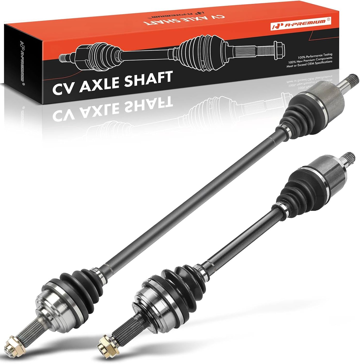 A-Premium Pair (2) Front CV Axle Shaft Assembly Compatible with Honda Civic 1988-1989, CRX 1988-1991, Driver and Passenger Side