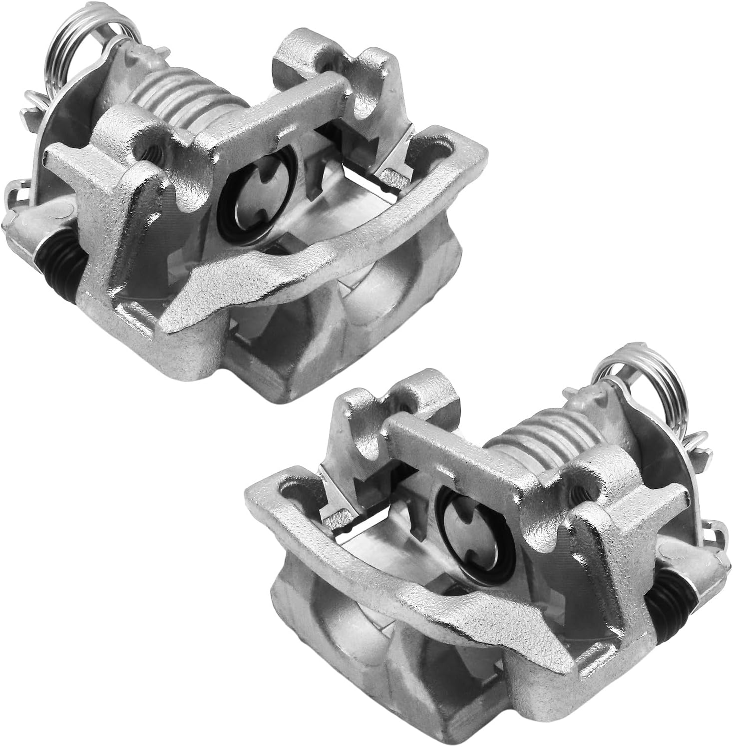 Rear Disc Brake Caliper Assembly Compatible with Chevy Malibu 2004-2012, Cobalt 2005-2008, HHR 2008-2010; Pontiac G5 07-09, G6 06-10, Pursuit 06; Saturn Aura 07-09, Ion 04-07, 2-pc Set