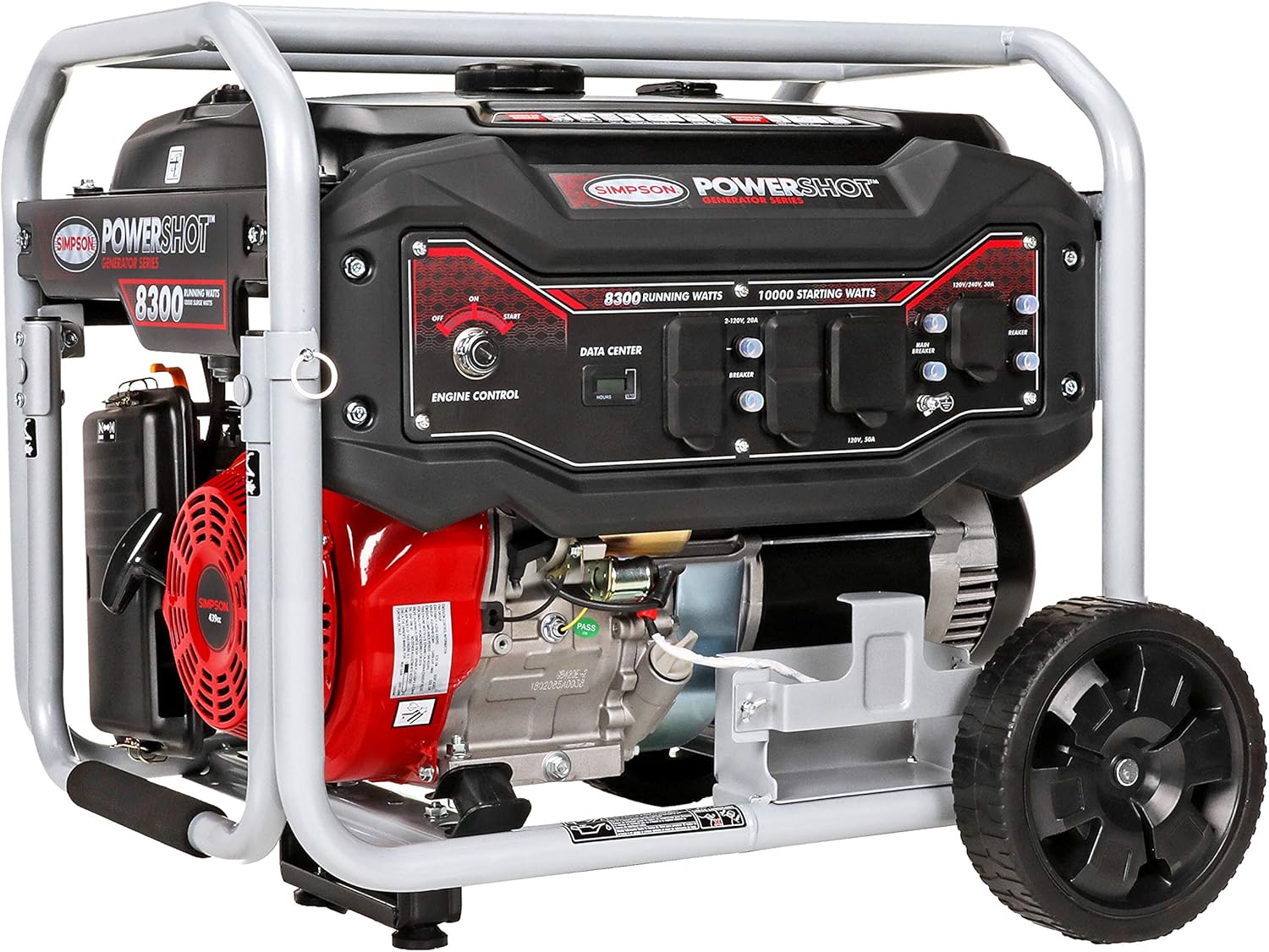 SIMPSON Cleaning SPG8310E Portable Gas Generator and Power Station with Electric Start for Camping, RV, Home Use, Construction, and More, 8300 Running Watts 10000 Starting Watts