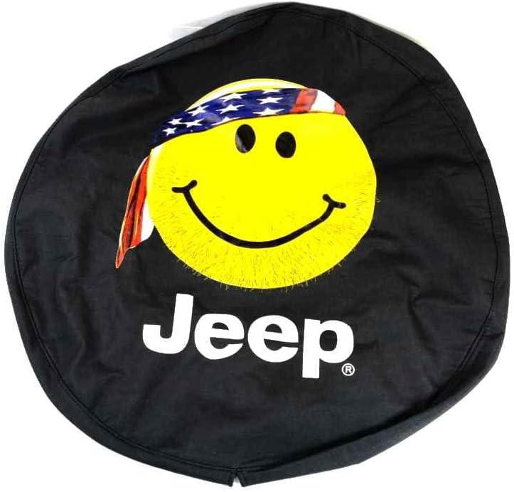 Genuine Jeep Accessories 82212306 Cloth Spare Tire Cover with Smiley Face Logo