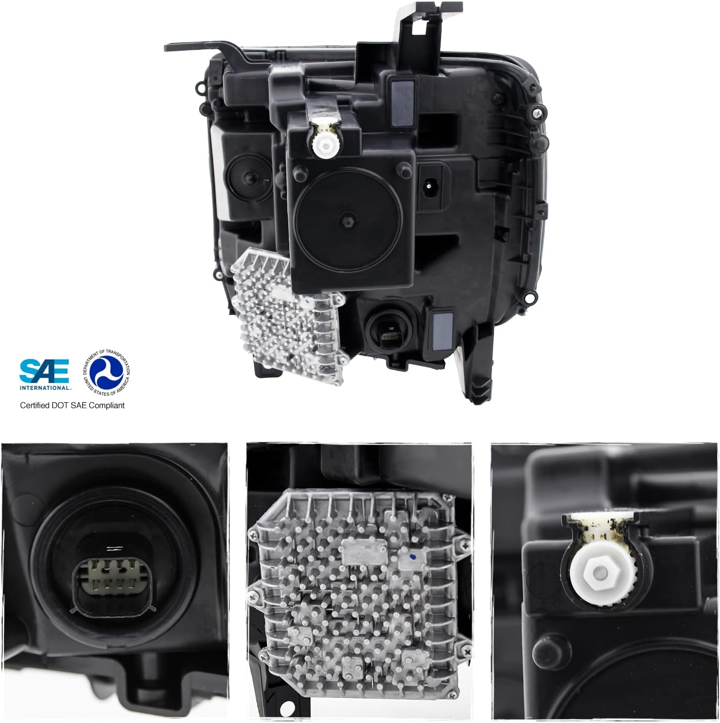 AKKON - Fits 2016-2018 GMC Sierra 1500 2019 1500 Limited [FULL LED] Projector Black Headlights w/DRL Tube Passenger