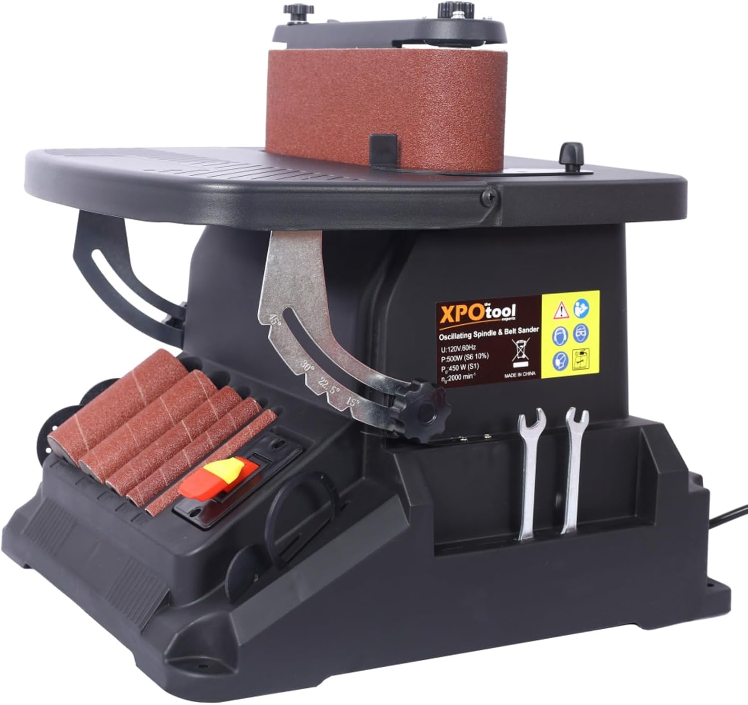 Vertical Oscillating Spindle Sander & Belt Sander, 2 IN 1 Combination Woodworking Machine with Powerful Performance