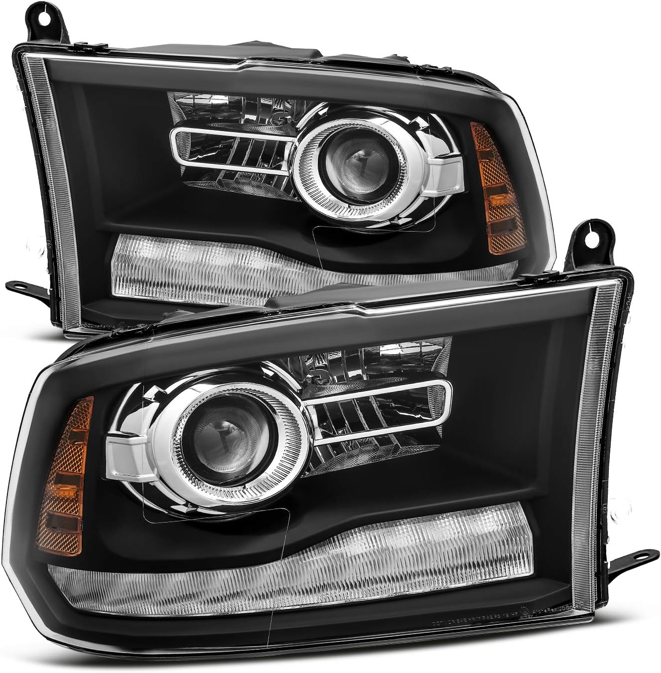 ModifyStreet Black For 09-18 Ram 1500/10-18 Ram 2500/3500 Headlights Replacement Kit(Not Fit with Stock projector Headlights