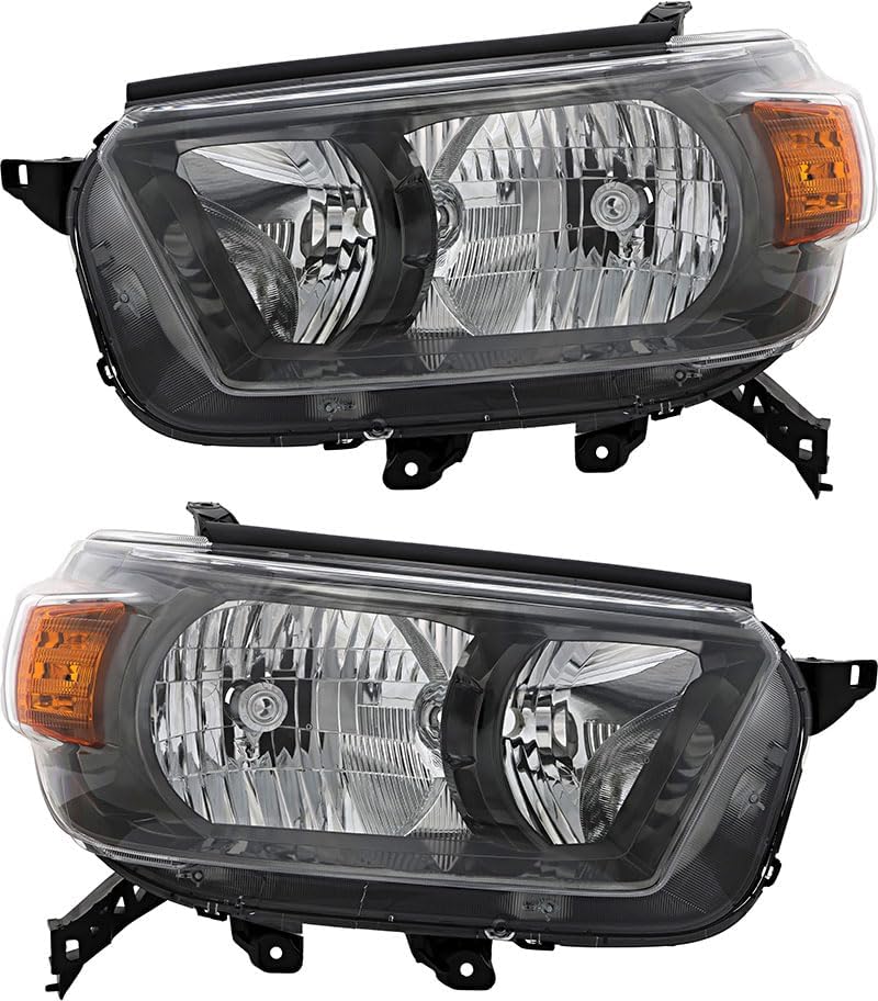 For Toyota 4Runner Headlights Lamps Set 2010 2011 2012 2013 Halogen Driver and Passenger Side