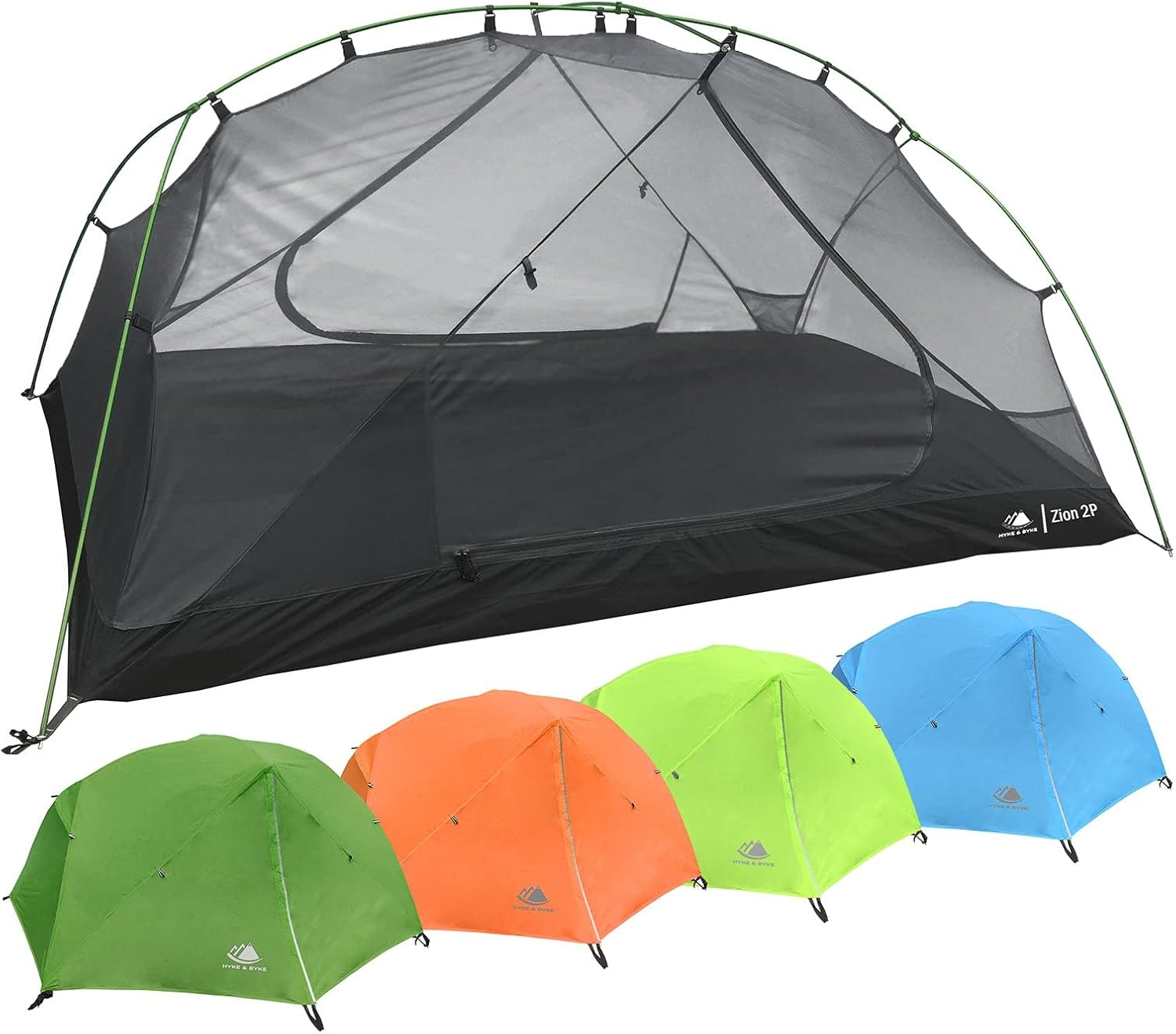 Hyke & Byke Zion Hiking & Backpacking Tent - 3 Season Ultralight, Waterproof Tent for Camping w/Rain Fly and Footprint - 1 Person - Orange