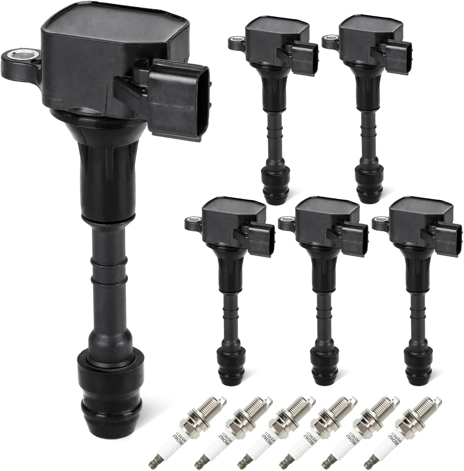 Set of 6 Ignition Coils Pack 6 Iridum Spark Plugs 3.5L 4.0L Compatible with 01-04 Infiniti QX4 I35, 01-12 Nissan Pathfinder, 02-06 Altima, 02-08 Maxima, 04-09 Quest, 14-16 NV1500 NV2500 Replace UF349
