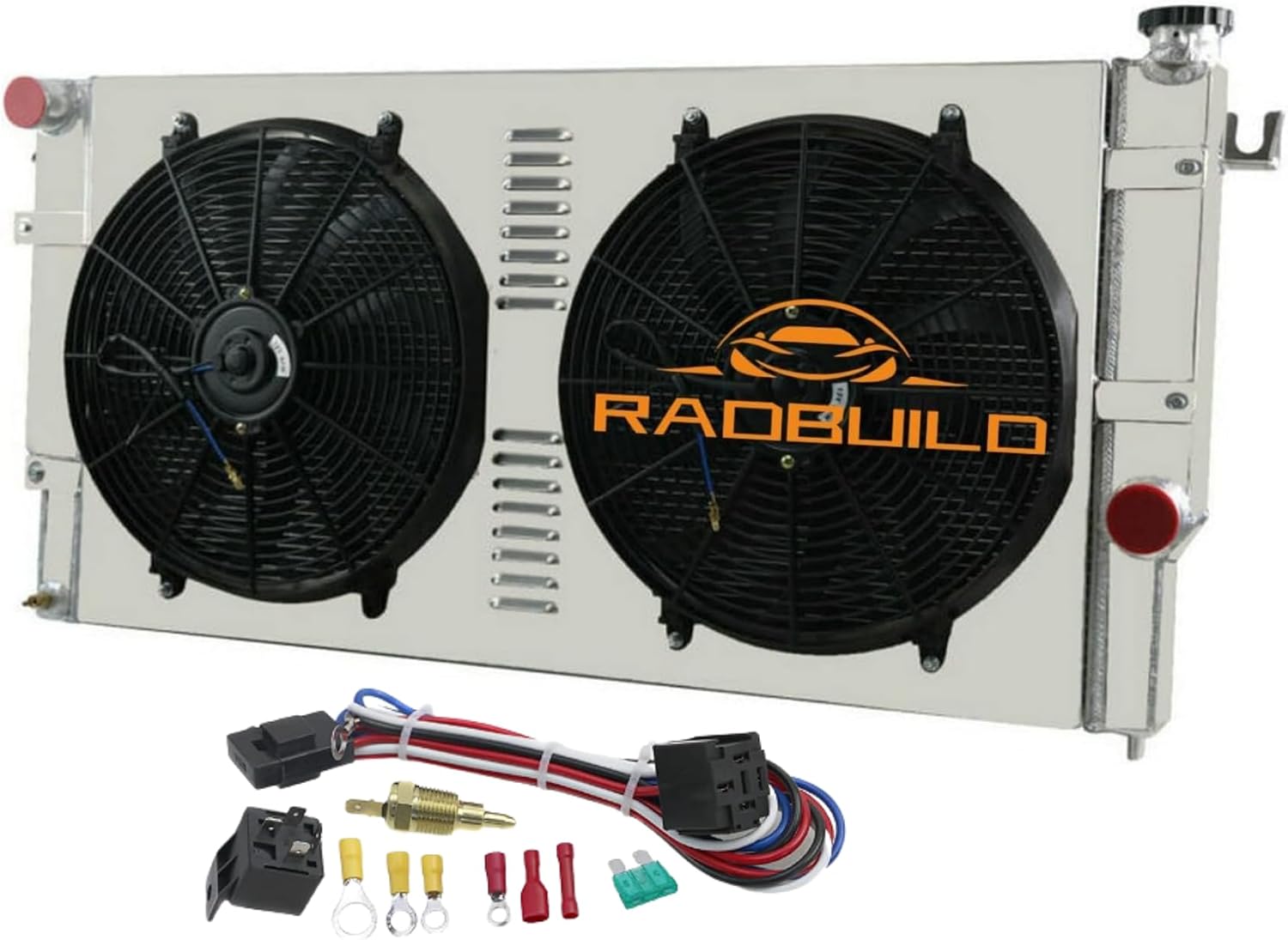 CU1553 3 Row Radiator for 1994-2002 Dodge Ram 2500 3500 5.9L Cummins Aluminum Radiators Shroud 2x16