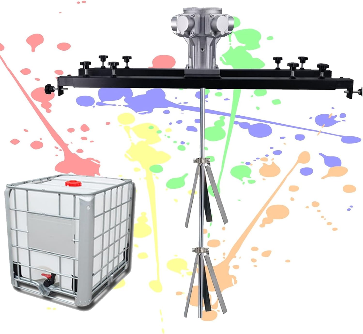 Air Agitators,Pneumatic Tank Mixer Machine with Support Hanger, Folding Propeller,1000L Tank Paint Mixer Machine,Ideal for Ink Dissolver Agitator,Stirring Paint, Coating