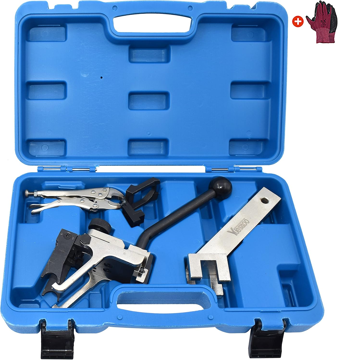 Valve Pressure Spring Installer Remover Tool Plier Kit, Compatible with BMW Mini N12 N14 N16 N18 Peugeot Citroen 1.6T Engine, with Gloves