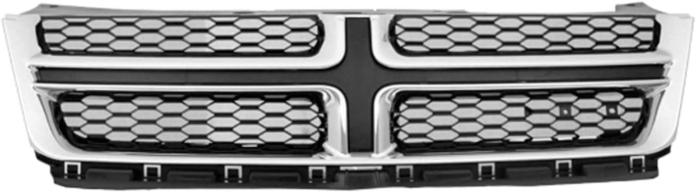 FITRITE AUTO PARTS New Front Grille For 2011-2014 Dodge Avenger, Matte Dark Gray With Chrome Molding, Made of Plastic CH1200348 68081992AD