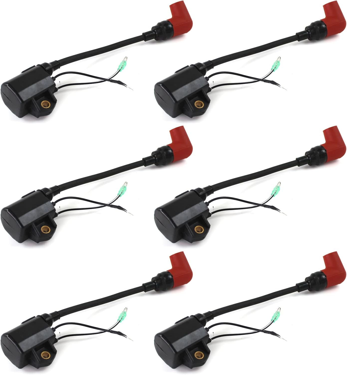 6Pcs Heavy Duty Ignition Coil Fits for Yamaha Outboard 100HP 115HP 130HP 140HP 150HP 175HP 200HP, Replace OE 6R3-85570-01-00 6R3-85570-00-00