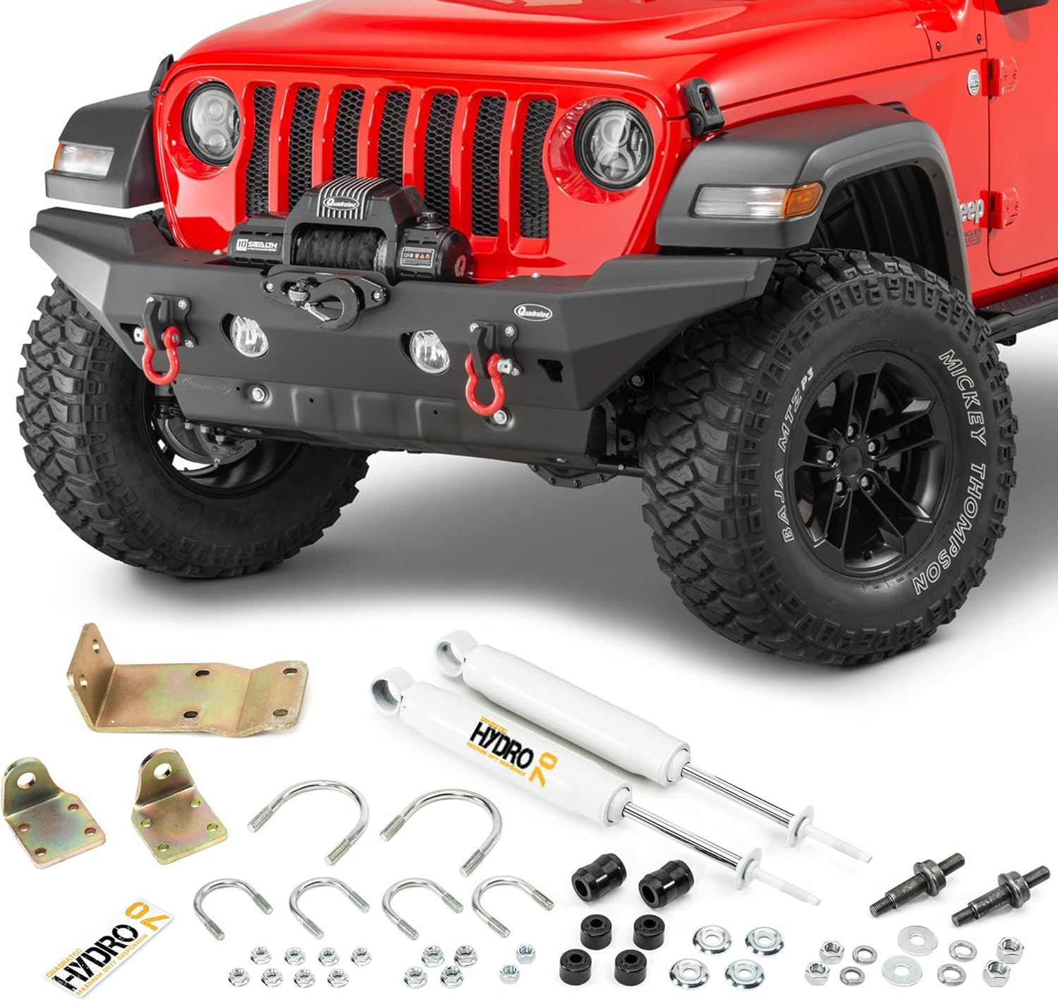 Quadratec Dual Steering Stabilizer - Fits Jeep Wrangler JL 2-Door, JL Unlimited 4-Door, & Gladiator JT 2018-2023 - Built to Original Specifications - Plug & Play Replacement