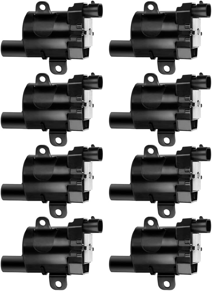 Round Ignition Coils Fit for Chevrolet for GMC for Buick for Cadillac for Silverado 1500 for Suburban for Sierra V8 4.8L 5.3L 6L 1999-2007 Replacement for OE 12563293 D585 C1251-8 Coil Packs