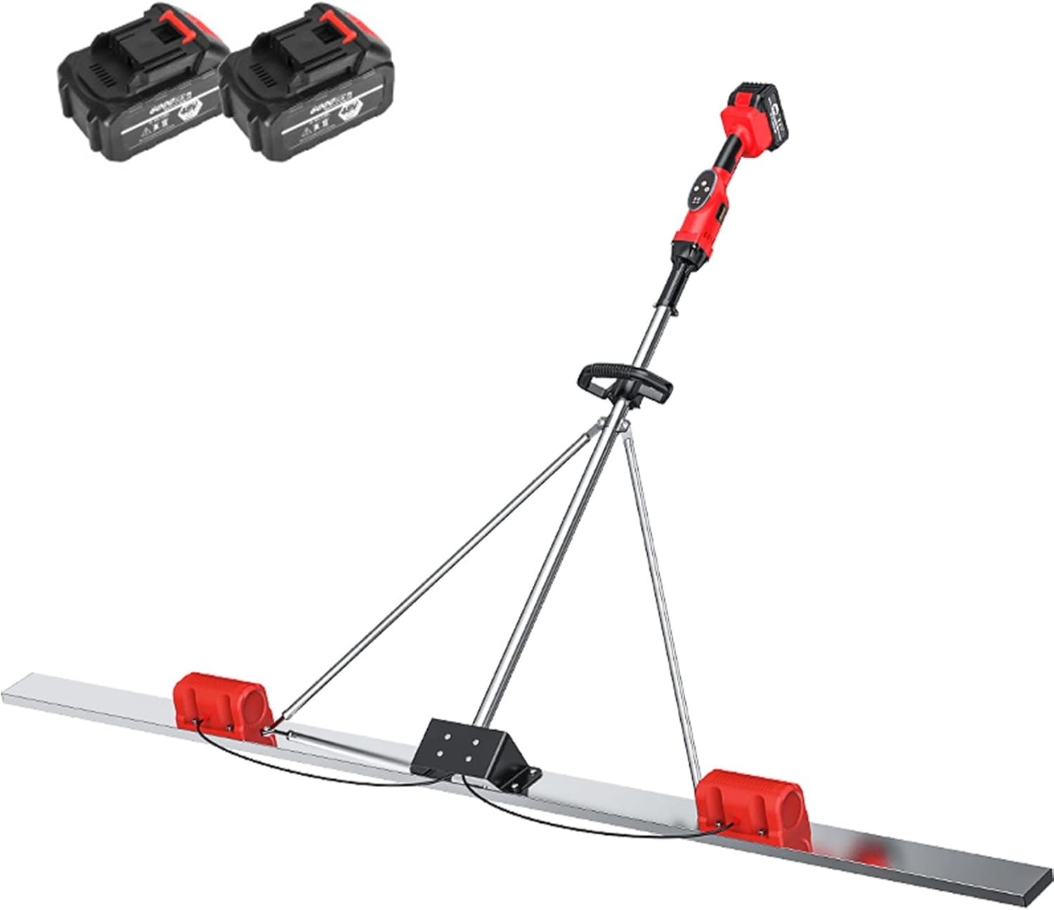 Cordless Battery Powered Concrete Screed Finishing Tools, Concrete Screed Vibratory Kit, Concrete Finishing Tool,Two 92.5wh Lithium Battery, Steel Ruler Length 71in or 79in 1.8m