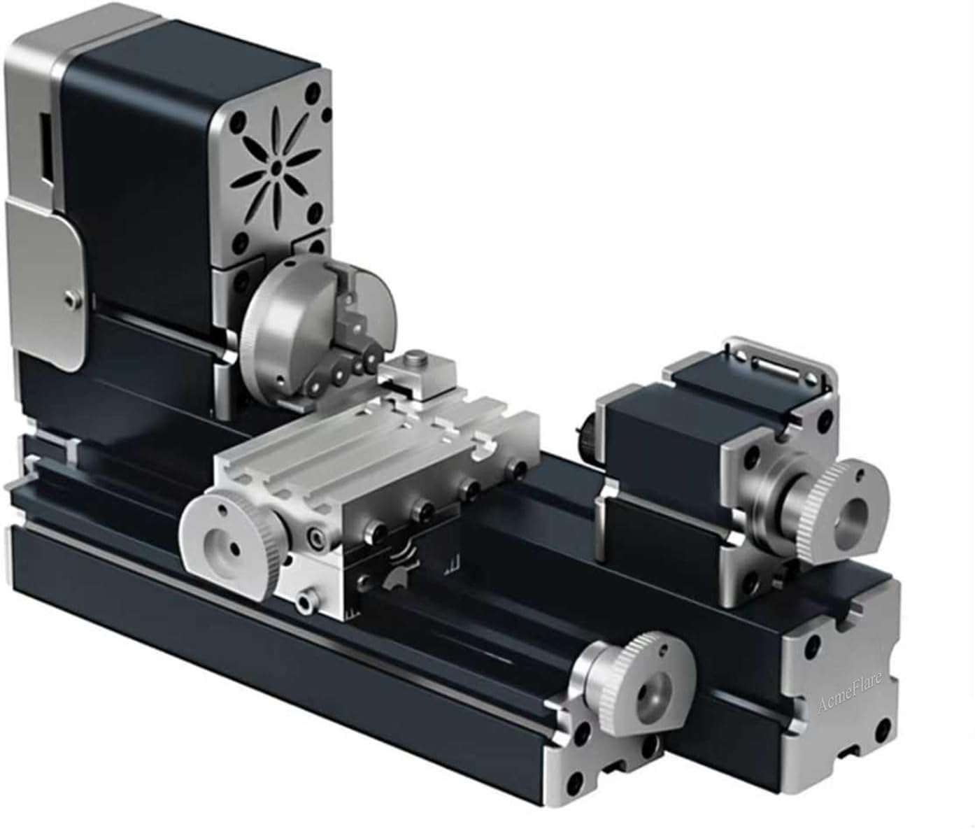 60W Mini Metal Lathe Machine, Safe & Beginner-Friendly Precision Benchtop Lathe for Wood & Soft Metal Turning, All-Metal Construction DIY Tool for Model Making, Crafts and Small Parts