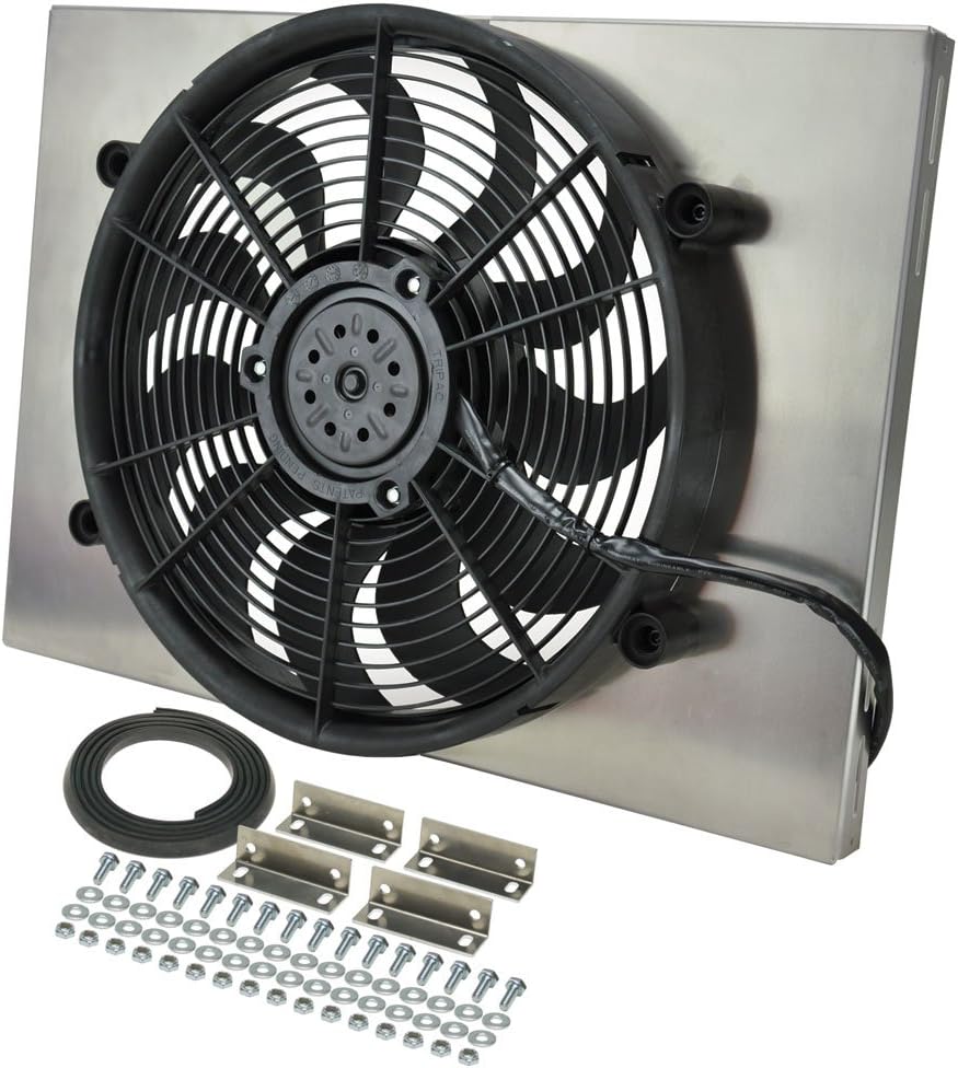 Derale 16828 Radiator Fan with Aluminum Shroud Assembly