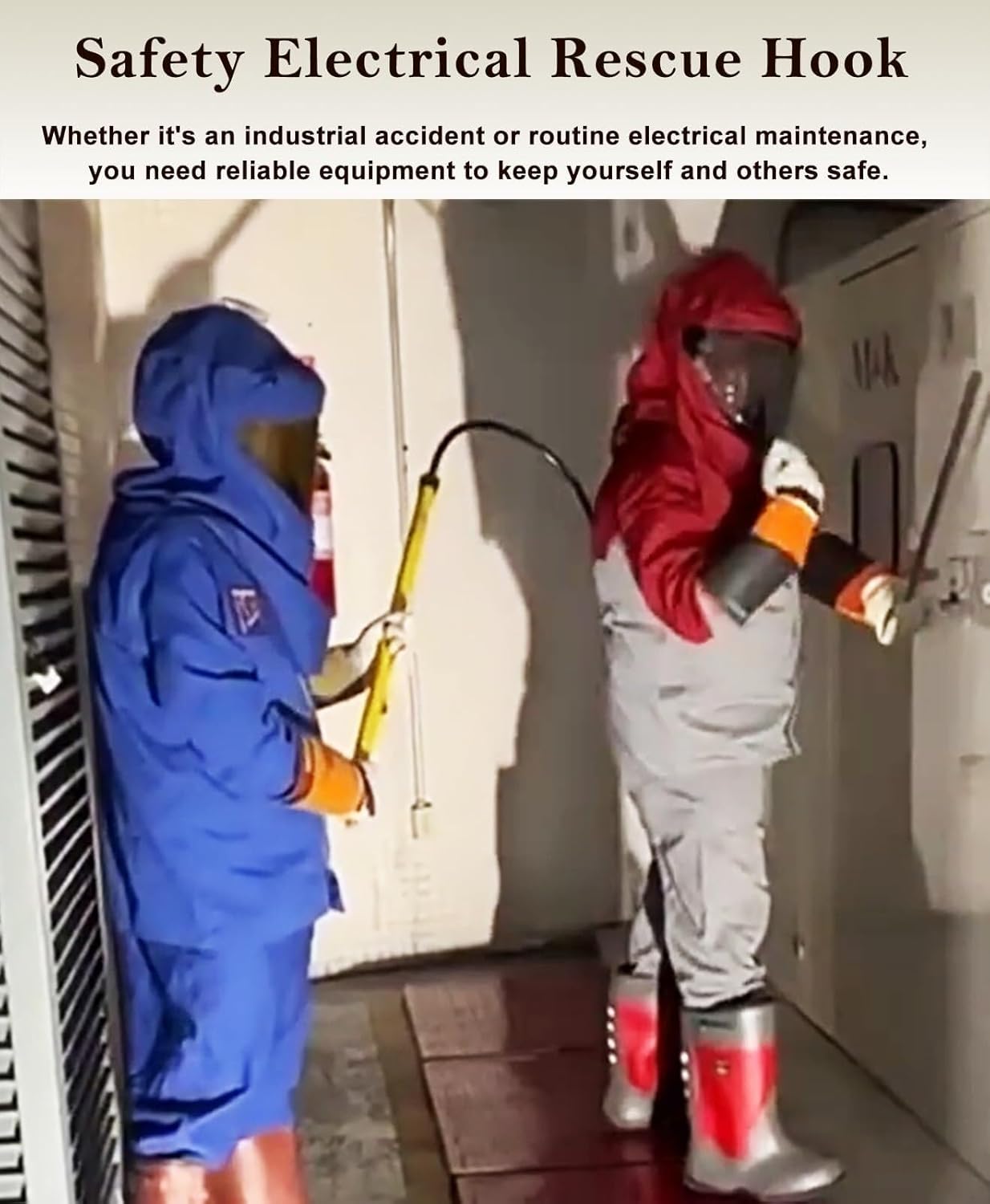High Voltage Insulation Rescue Hook - Emergency Insulated Rescue Pole for 220V-500KV, Electrical Safety Tool, 0.5/1/1.5/2/3.0m (1m/3.3ft) for 0.4-10 KV