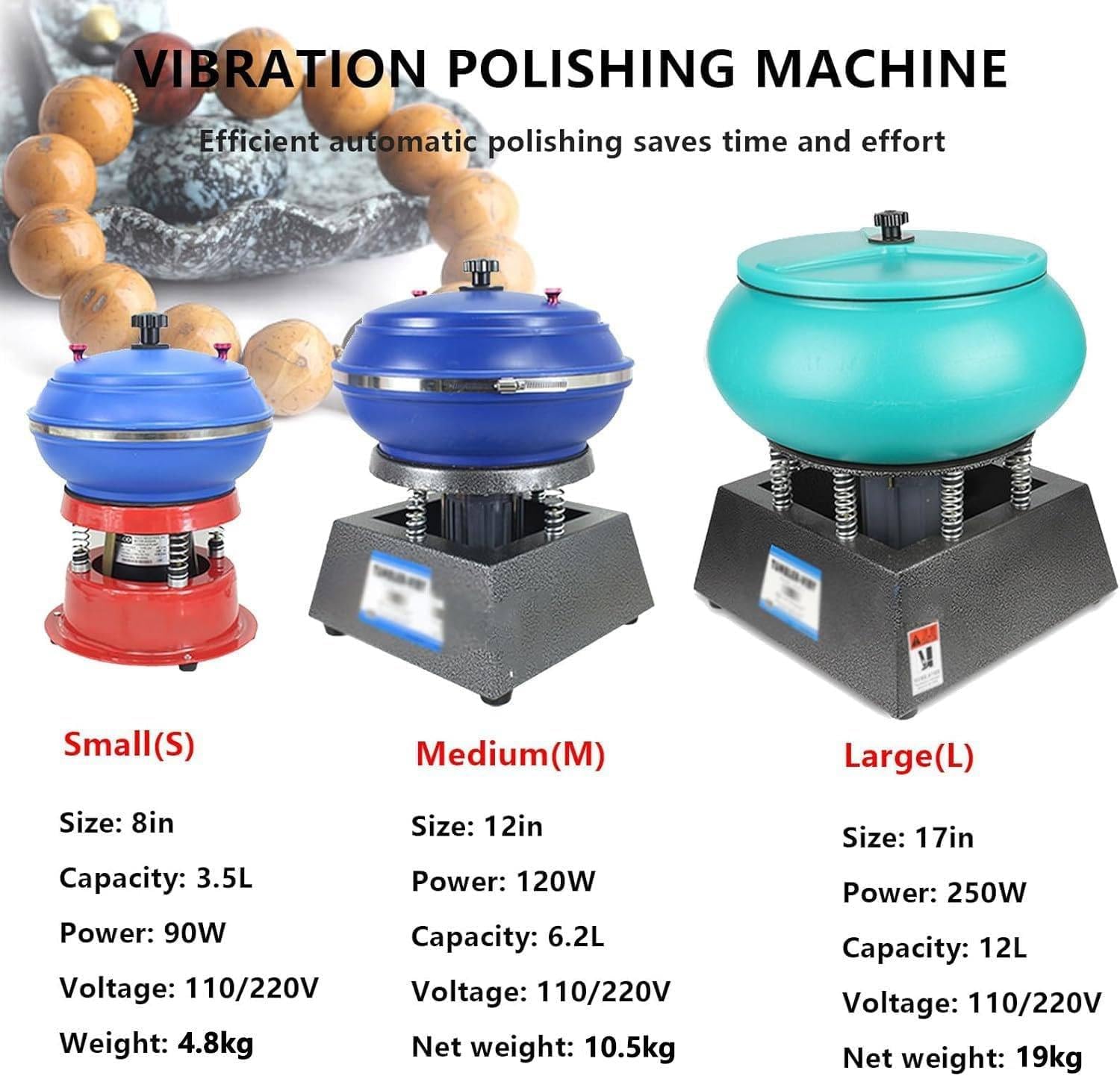 Vibrating Polisher, Electric Polisher, Professional Rock Tumbler Kit, Vibrating Polishing Drum, Strong Load Capacity for Grinding and Polishing Workpiece Surface