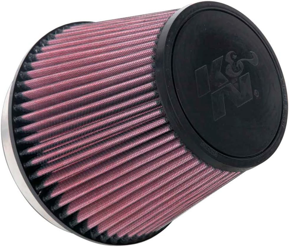 K&N High-Flow Original Lifetime Universal Clamp-On Air Filter: High Performance, Premium, Washable: Flange Diameter: 6 In, Filter Height: 6 In, Flange Length: 1 In, Shape: Round Tapered, RU-1036
