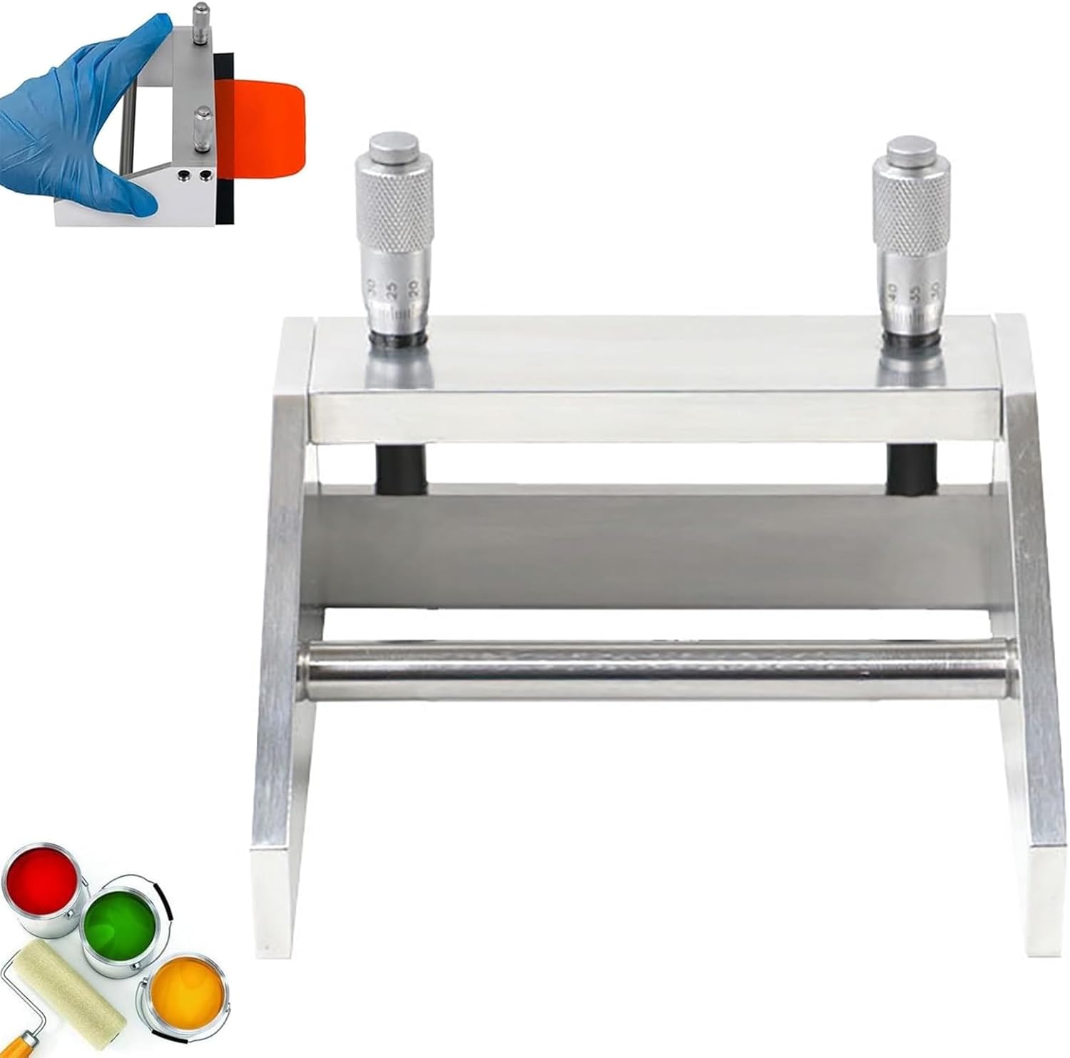 0-3500μm Wet Film Preparation Device, Adjustable Film Applicator Coater, Coating Widths Options: 55/100/150/200/300mm, 2µm Accuracy, Magnetic Suction, for Printing, Paint