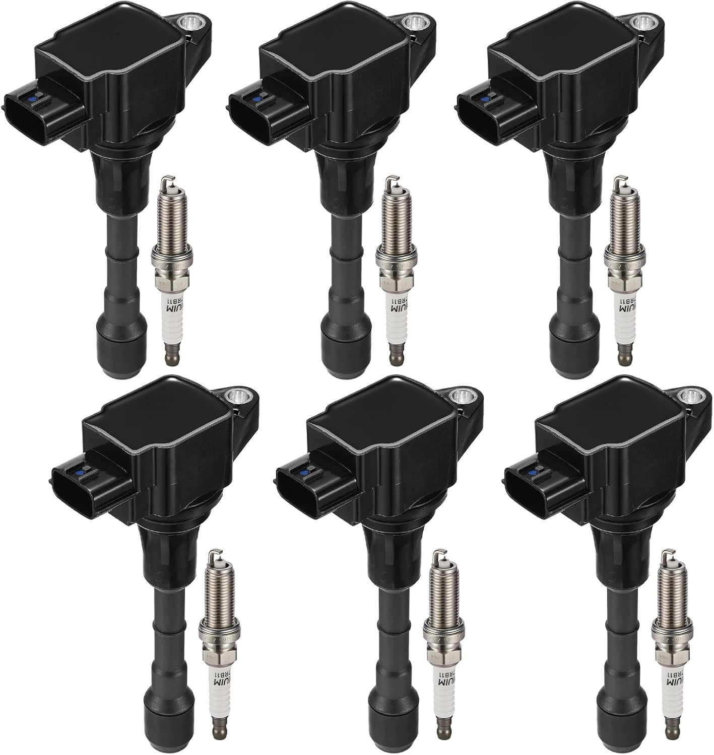 Set of 6 UF550 Ignition Coil Pack and 1406 Spark Plugs Compatible with Nissan Altima Maxima Murano Pathfinde 350Z Quest G35 EX35 FX35 JX35 M35 QX60 Q50 G25 M35h Q70 3.5 3.5L V6 C1670