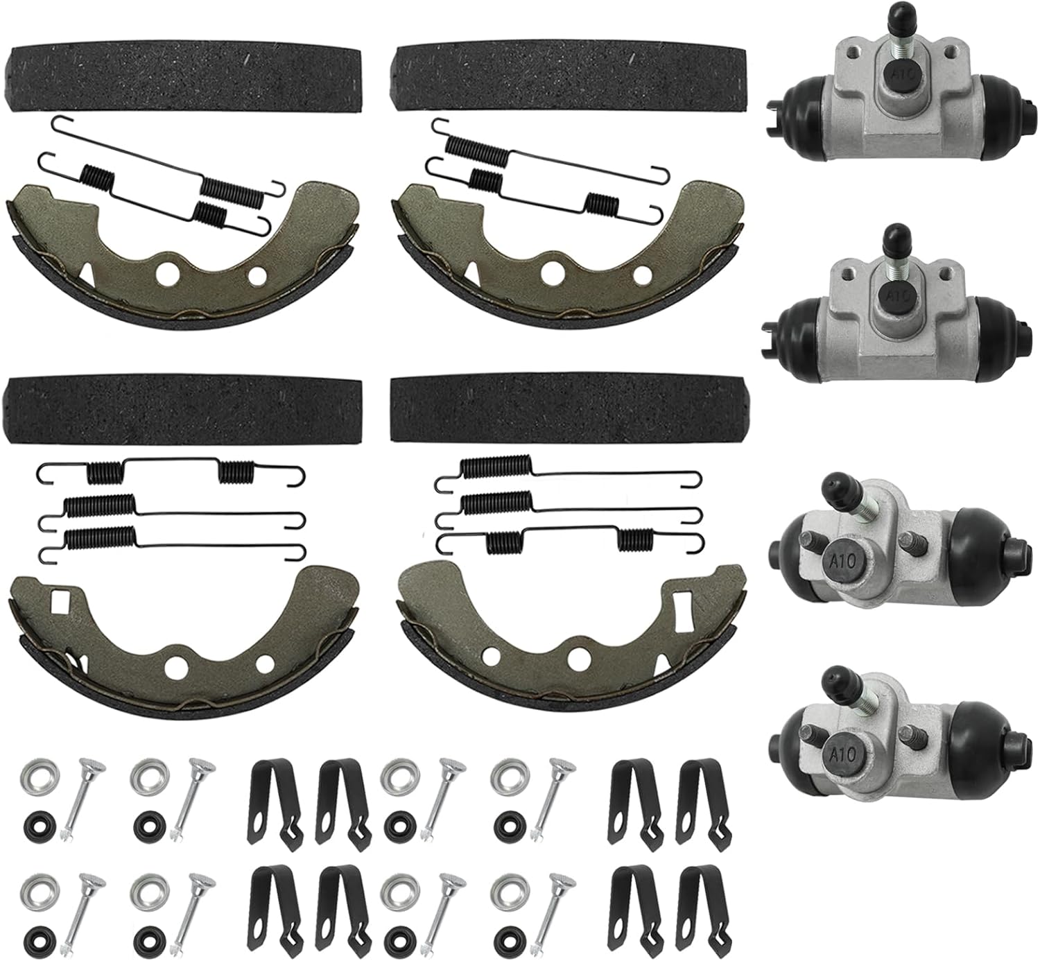M MATI Wheel Cylinder Brake Shoe Front Rear All for Kawasaki Mule 3000 3010 3020 4000 4010 KAF620 KAF950 Diesel 2001-2021 43092-1053 43092-1054 41048-1132 41048-1133