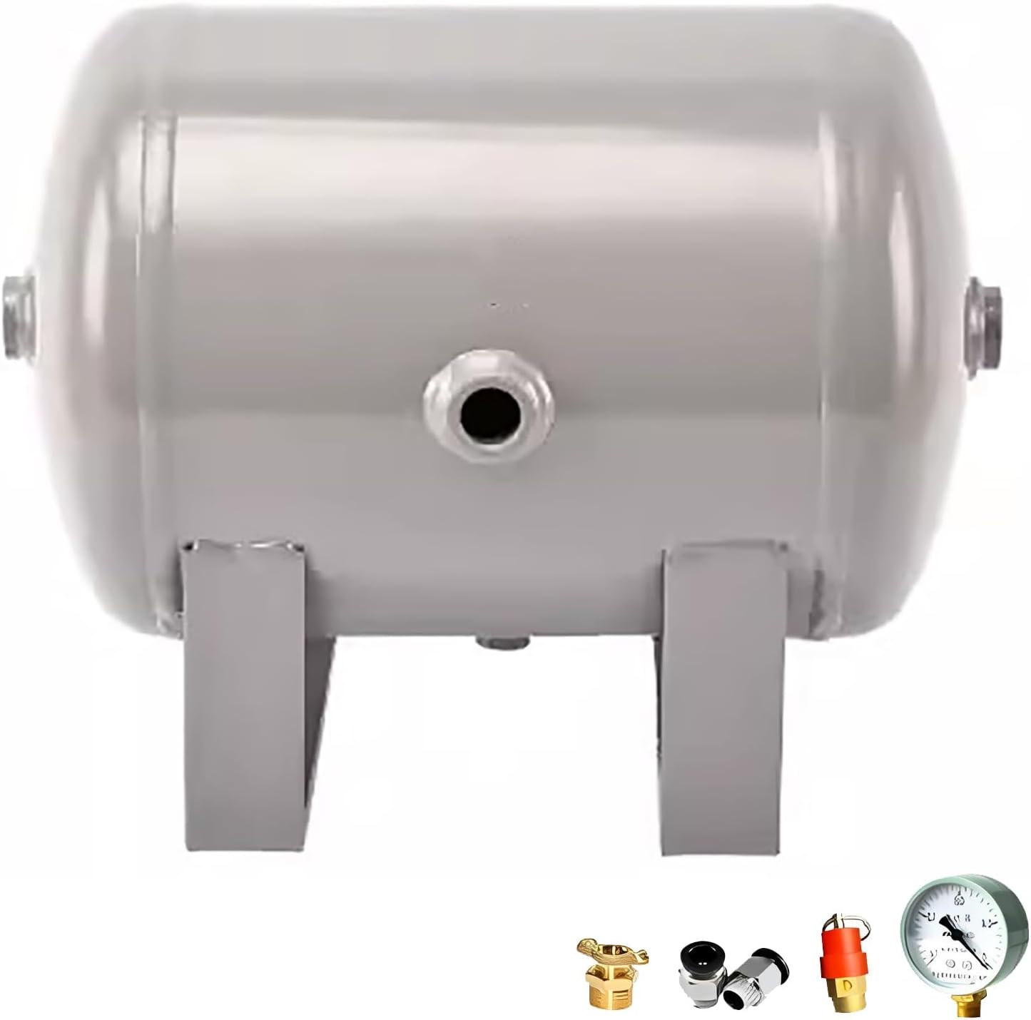 High Pressure Air Tank Kit With/safety Valve, Portable Air Tank Air Reservoir 1 2 3 5 6 8 10 13 15 Gallon, Pressure Gauge, Horizontal Small Air Tank for Car/Truck/Snorkeling(2.6Gal/10L(33x22x27cm))