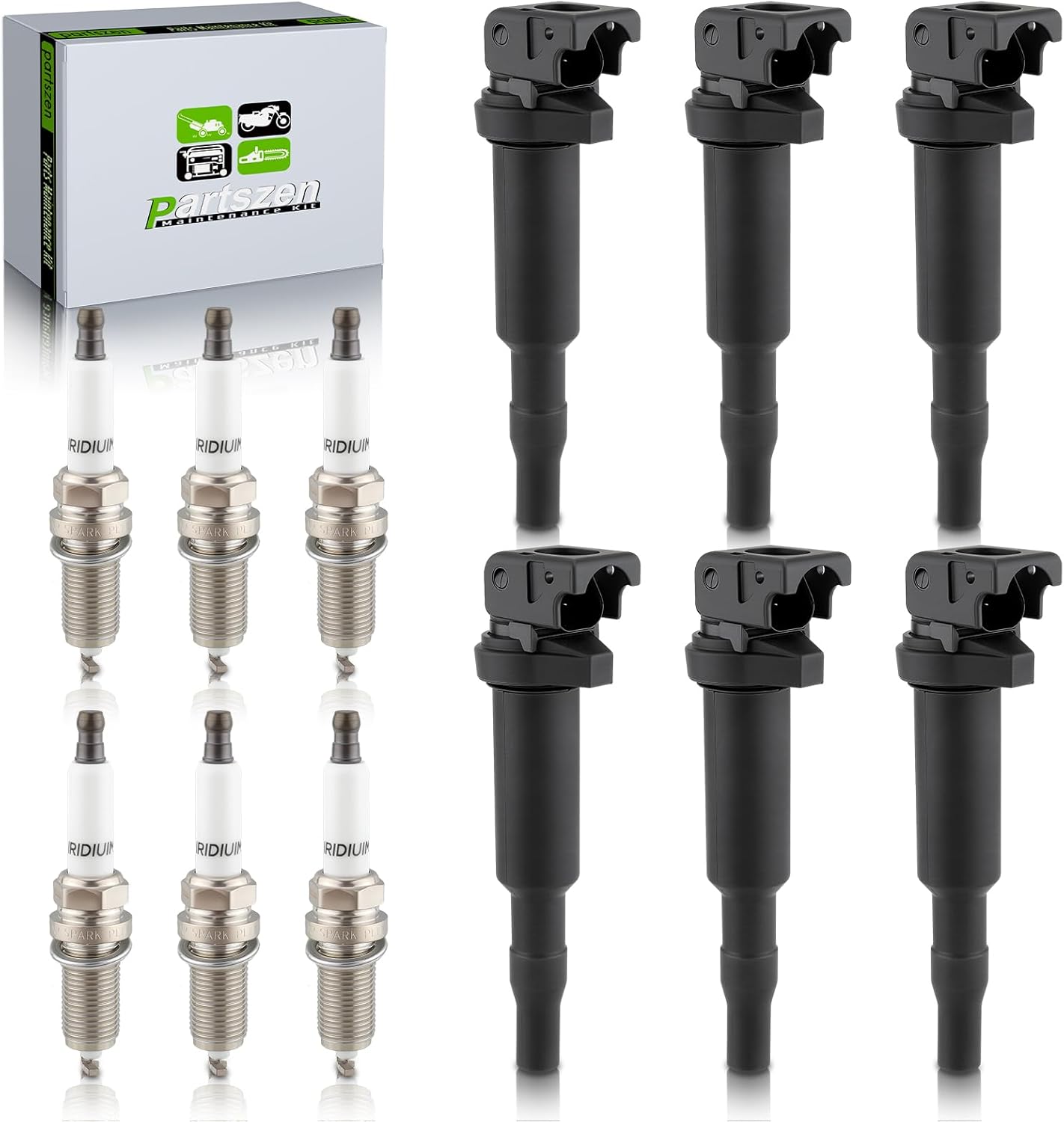 UF592 Ignition Coil & Platinum Spark Plug for BMW 128i 325i 325xi 328i 328xi 330i 330xi 525i 525xi 528i 528xi 530i 530xi X3 Z4 0221504470 FR7NPP332 12137594937
