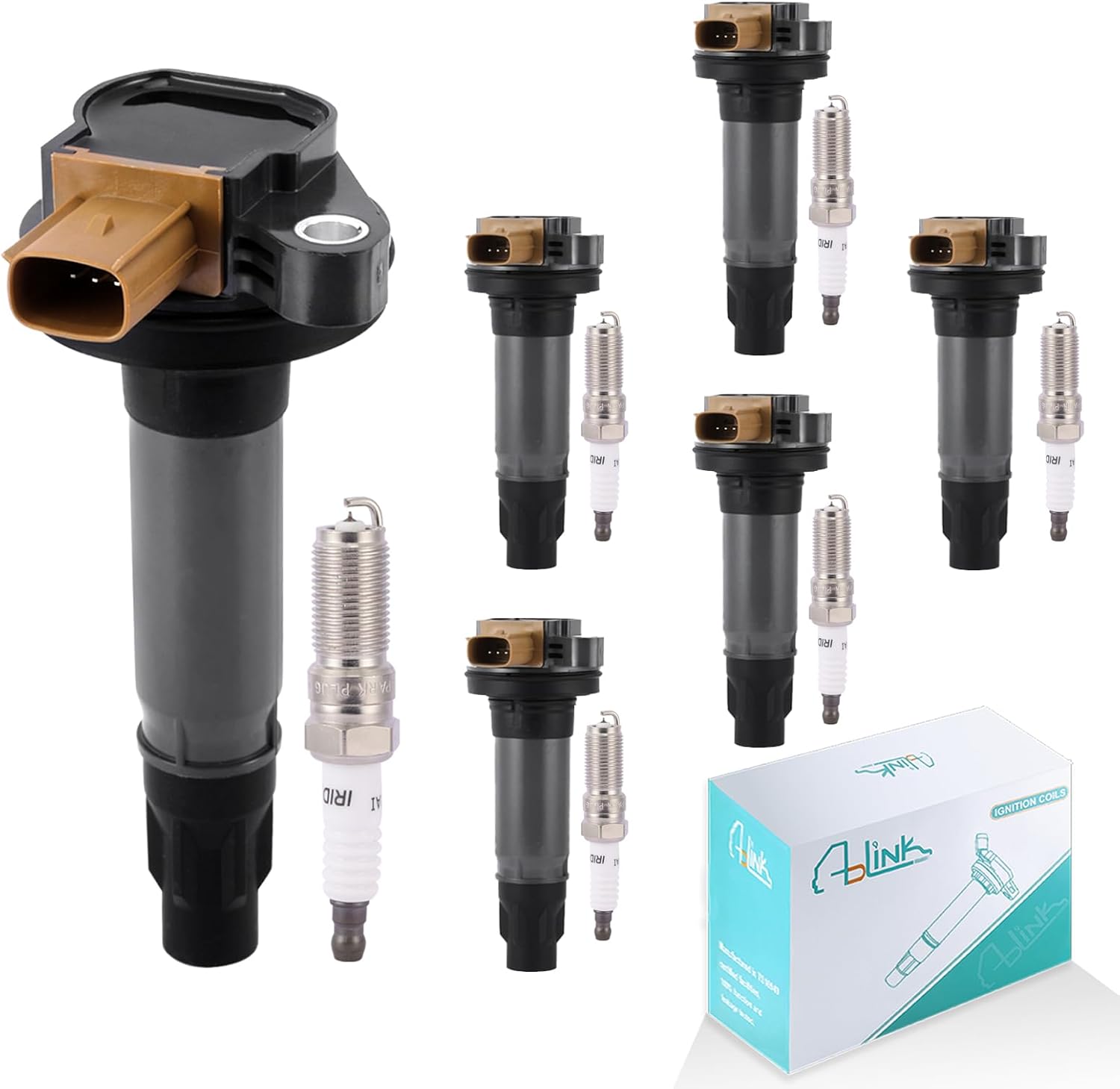 Set of 6 UF646 Ignition Coil Pack & SP534 Spark Plug (3.5L V6 Only) For Ford F150 EcoBoost Flex Taurus Explorer Lincoln MKS MKT 2011 2012 2013 2014 2015 2016 2017