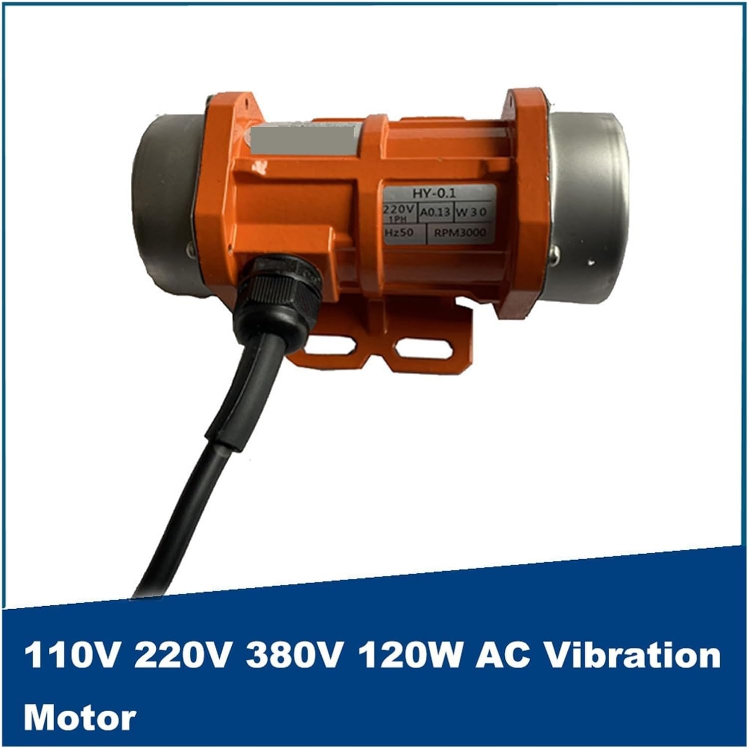 Electric Vibrating Motor AC Vibration Motor 110V 220V 380V 120W Aluminum Alloy Concrete Vibrator Single-Phase Three-Phase Adjustable Speed Small Vibrator(380V120W Three-Phase)