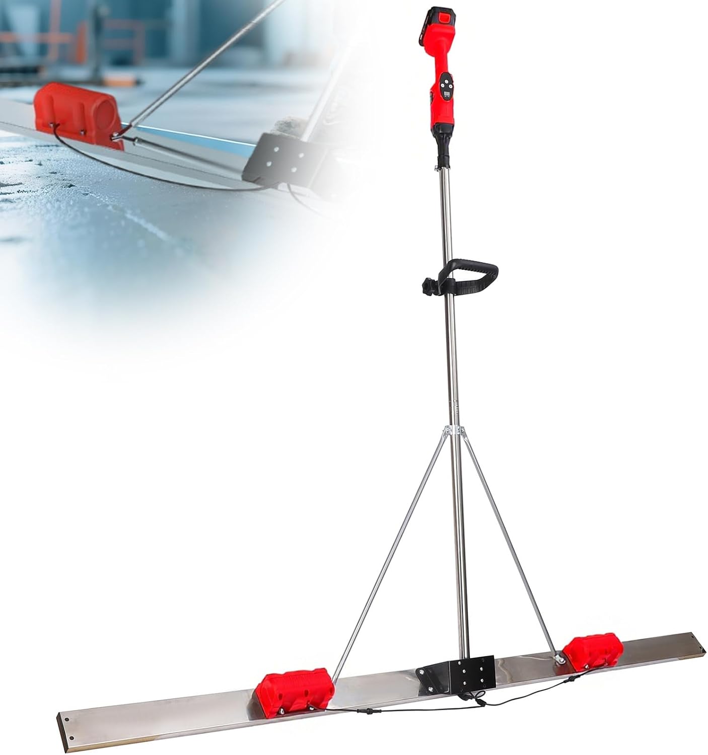 Concrete Vibrator Electric,Power Concrete Tools,6000 RPM,20000mAh Long Battery Life,9 Vibration speeds,for Finishing/Smoothing Driveway and Patio Concrete 2M-2battery1charger