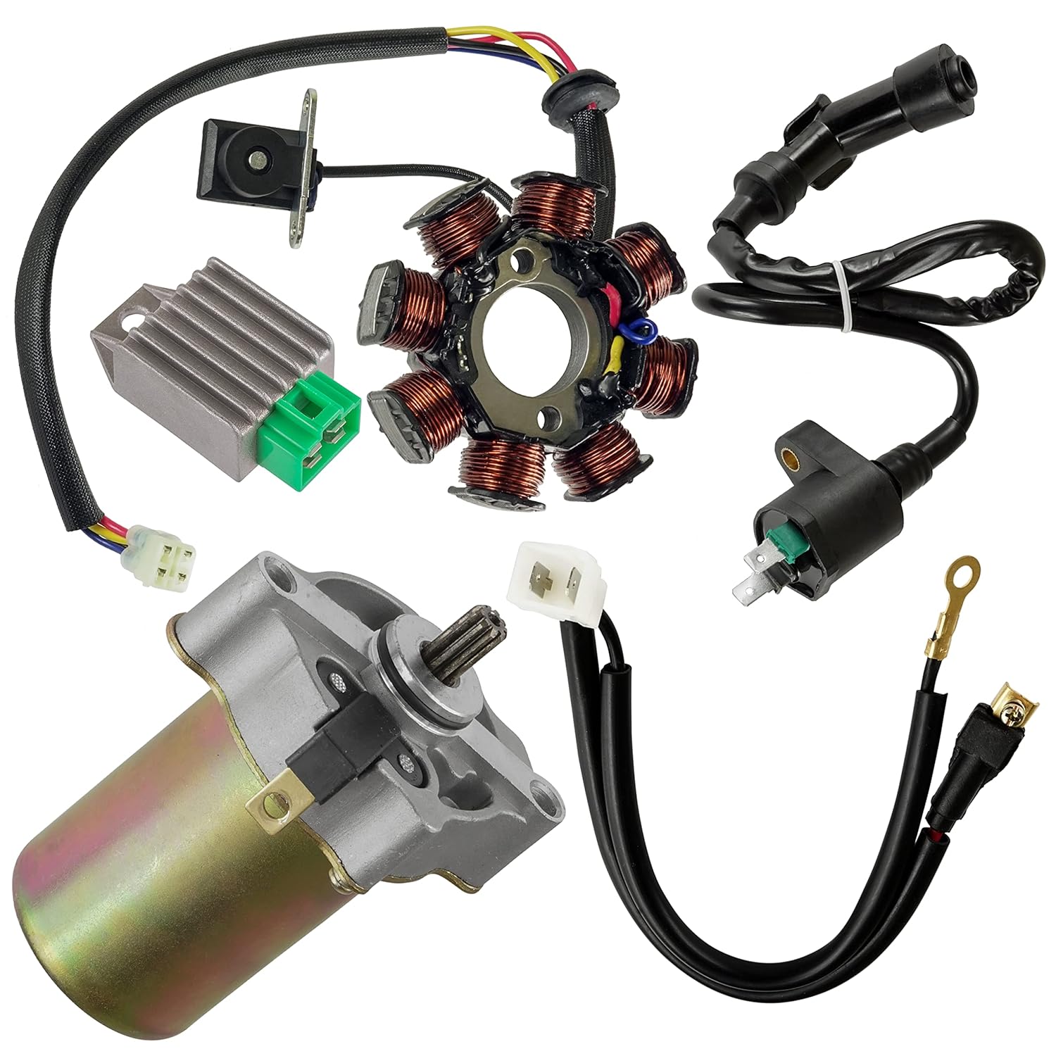 Caltric Stator Regulator Starter Compatible with Polaris Outlaw 90 2007 2008 2009 2010 2011 2012 2013 2014 2016 with Ignition Coil