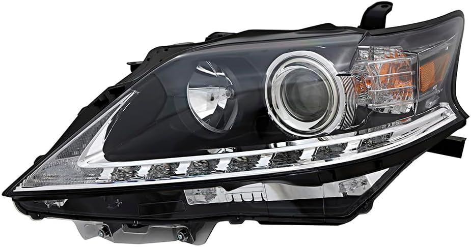 Compatible with Lexus RX350 2013 2014 2015/RX450h 2015 Headlight Lamp Canada Built Halogen Black Trim Driver Left Side