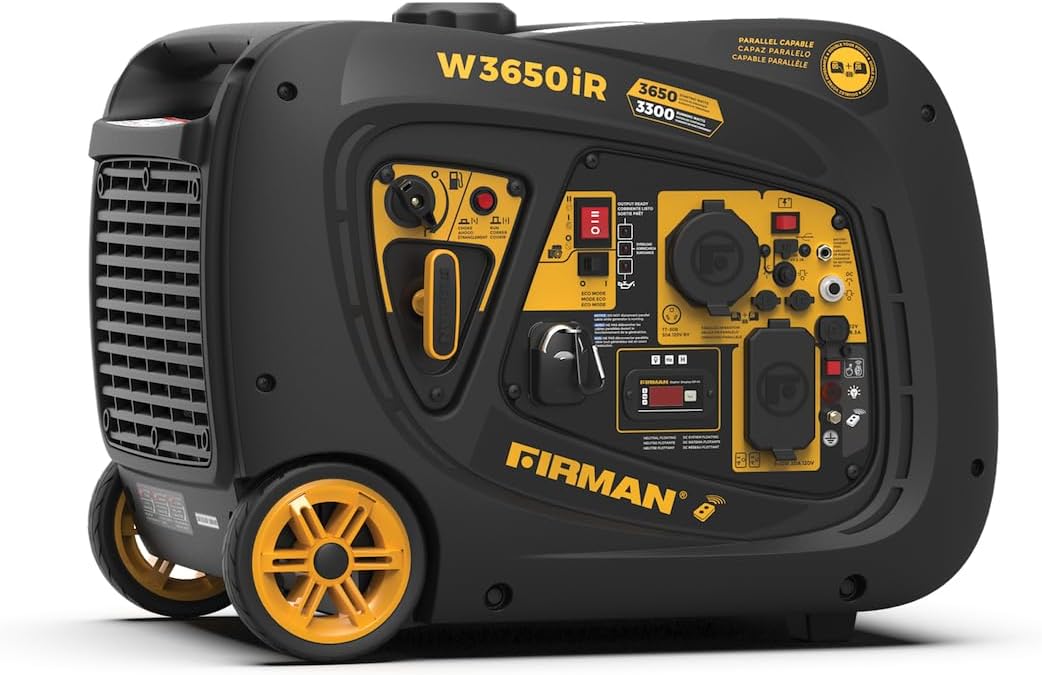 FIRMAN W03383 Remote Start Gas Generator - 3650/3300W,Black