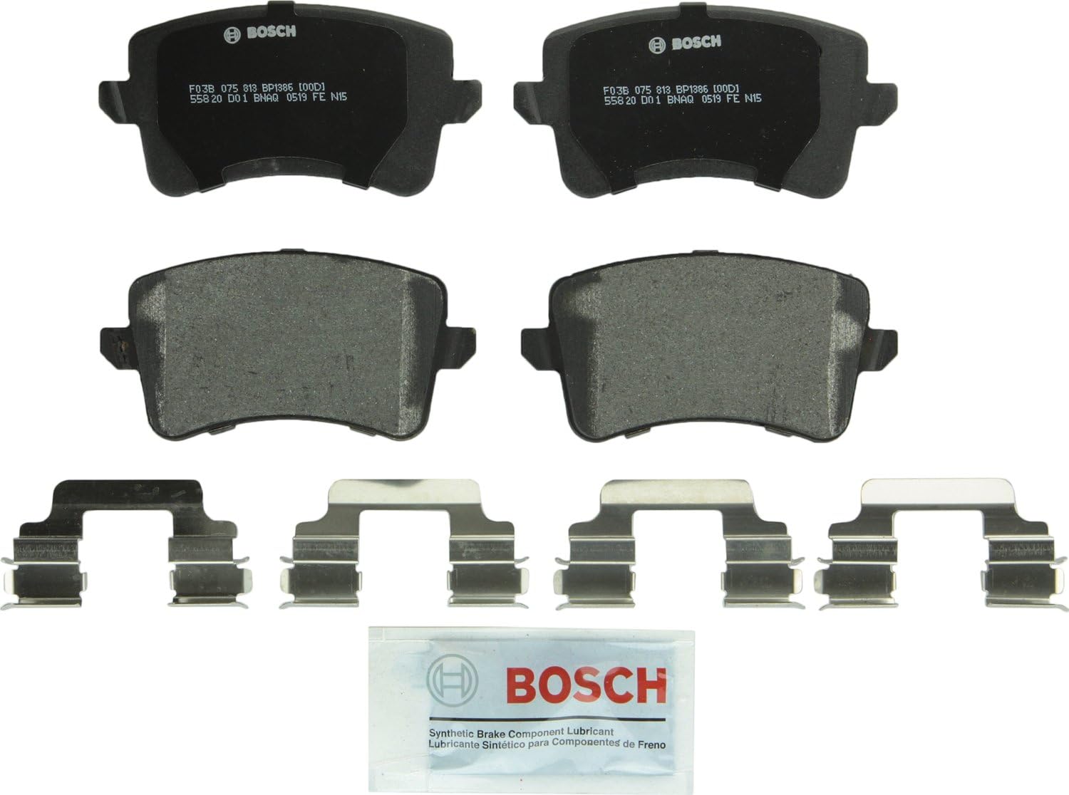 BOSCH BP1386 QuietCast Premium Semi-Metallic Disc Brake Pad Set - Compatible with Select Audi A4, A4 Allroad, A4 Quattro, A5, A5 Quattro, Allroad, Q5, S4, S5, SQ5; REAR
