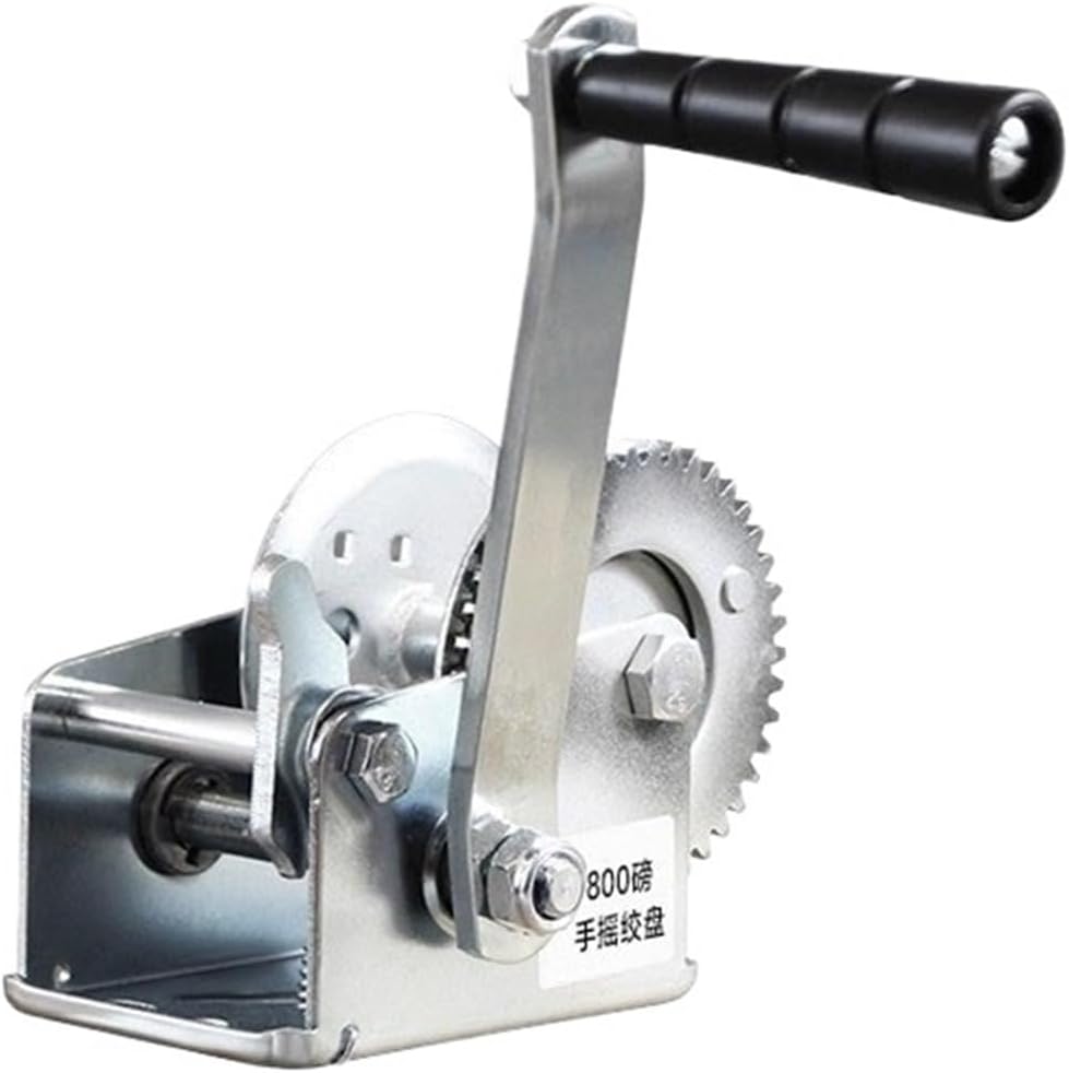 800/1600/2000lb Manual Winch Small Crane Winches Wire Rope Pulling Lifting for Boat Trailer(800 lbs)